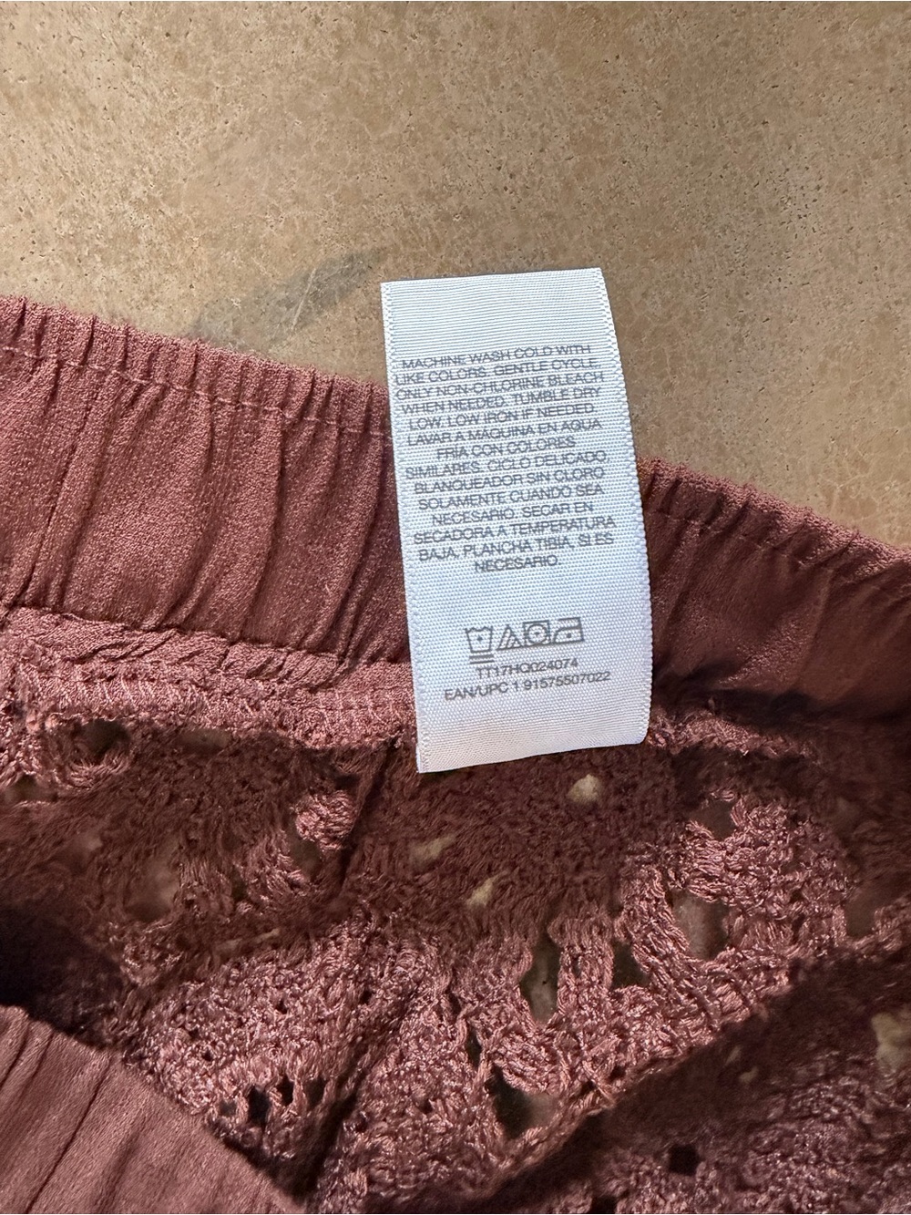 Time and Tru Brown Crochet Swim Cover Up Skirt Side Slit NWT Small - Picture 9 of 9